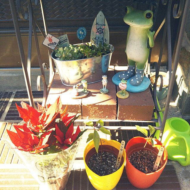 sakura_tukiyo_shの-コポー Copeau かわいい カエルの置物 ガーデン 葉っぱ傘カエル かえる 蛙 雑貨 ガーデニング 特大サイズの家具・インテリア写真