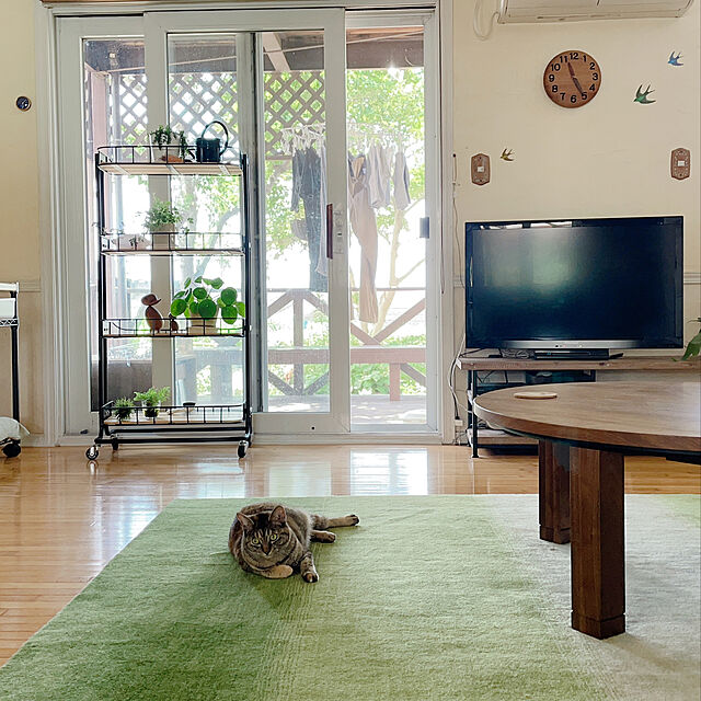 narukuniheroの-キャスター付き ワゴン ラック シェルフ スチール ランドリー かわいい ハイタイプ バイシクルケージラック BCR-640 3色対応の家具・インテリア写真
