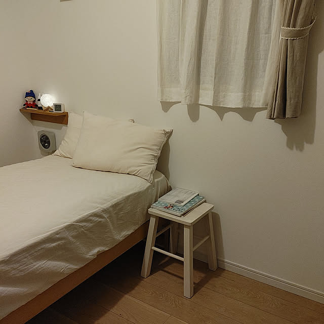 fumiのニトリ-マルチすっぽりシーツ シングル(NコットンリネンW BE S) の家具・インテリア写真