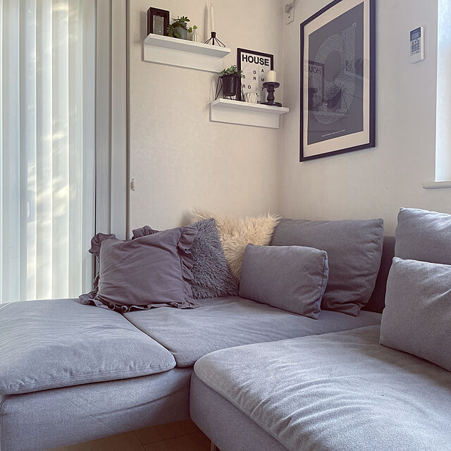 4kidsmomのニトリ-【デコホーム商品】クッションカバー（ロングファー BE SC035） の家具・インテリア写真