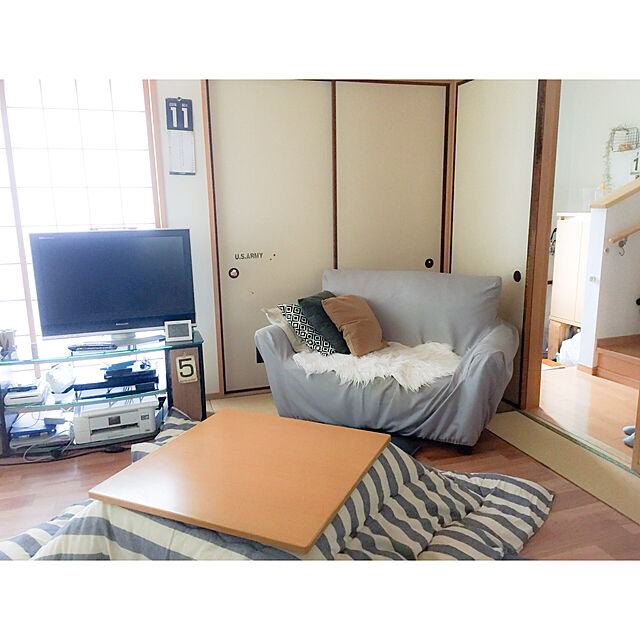 nico.のニトリ-クッションカバー(AKチェック2 NV)  【玄関先迄納品】の家具・インテリア写真
