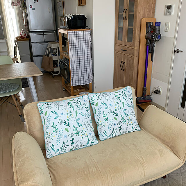 Machikoのニトリ-クッションカバー(ボタルニカル GR) の家具・インテリア写真
