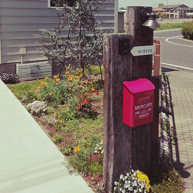 shinshinの-【ポイント5倍】MERCURY マーキュリー Porch Mail Box ポーチ メールボックス 郵便ポスト ブリキ製 レッドの家具・インテリア写真