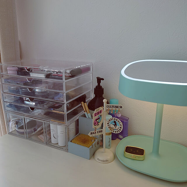 harungoの-ledライト 充電式 化粧用 化粧鏡 卓上ランプ 卓上ミラー 化粧 メイクに最適 角度調整可能 ディスクライトの家具・インテリア写真