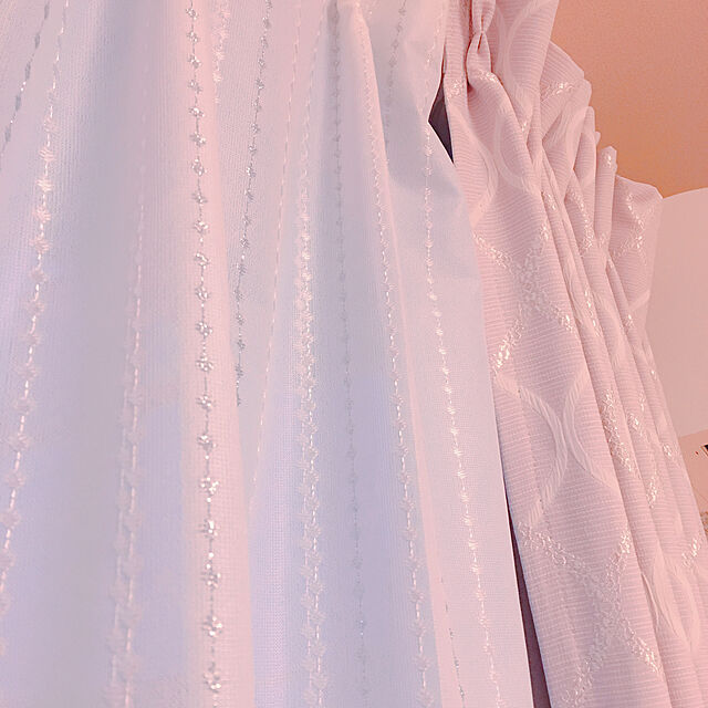 shinoのニトリ-遮熱・ミラーレースカーテン(シズク ホワイト 100X208X2) の家具・インテリア写真