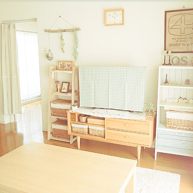 kurumiのニトリ-フリーラック(マリーナ 1260H WW & BL) の家具・インテリア写真