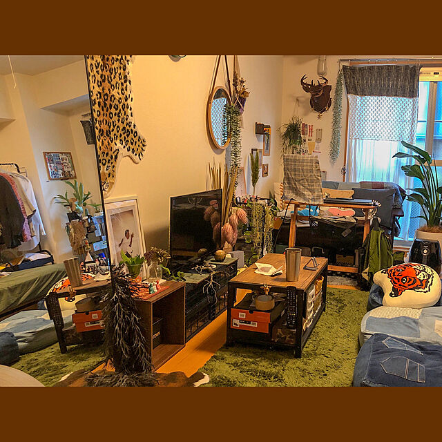 ynmjgfvの-古着屋さんで見つけたようなヴィンテージ感あふれる布団収納デニムザブトン〈ユーズドインディゴブルー〉の会 フェリシモ FELISSIMO【送料無料】の家具・インテリア写真