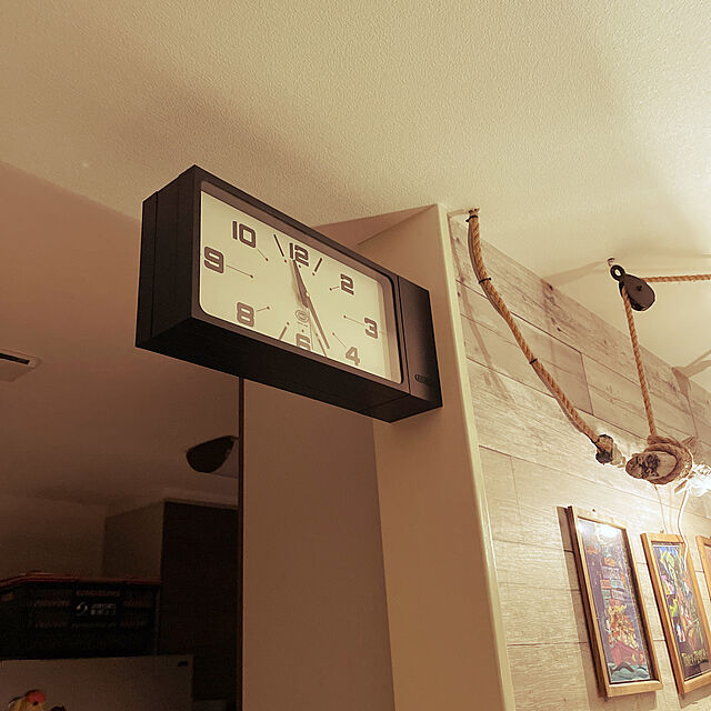 sakutaroの-ウォールクロック 両面時計 両面表示 壁掛け時計 ダルトン ダブル フェイス クロック レクタングル 長方形 シンプル レトロ モダン インダストリアルの家具・インテリア写真