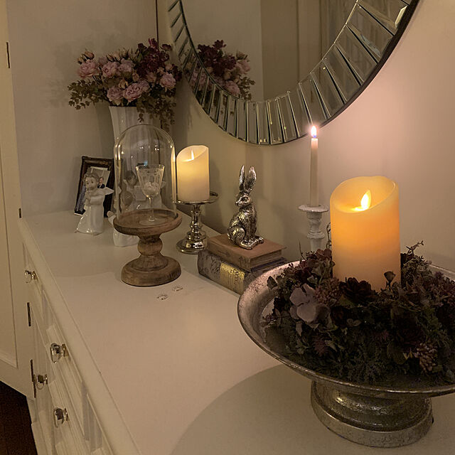 violのカメヤマ-カメヤマキャンドルハウス リアルな炎 LEDライトルミナラピラー3×6 ピンク LUMINARA LEDキャンドルの家具・インテリア写真