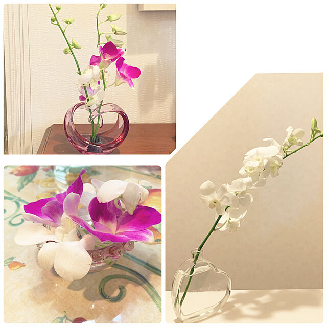 eshinobumの-スガハラ　フラワーベース　ハートクルヴァ　花器　バイオレット　手作り　一輪挿し　ギフトの家具・インテリア写真