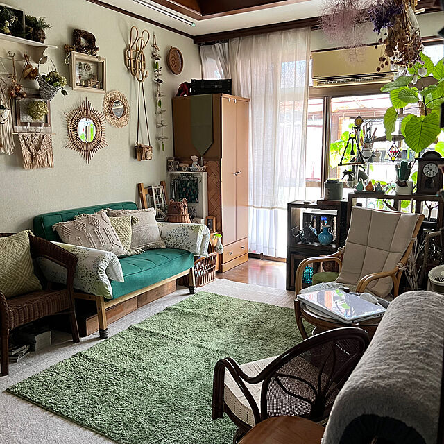 mohhaのニトリ-やわらかシャギーラグ(185X185 YGR SR004) の家具・インテリア写真