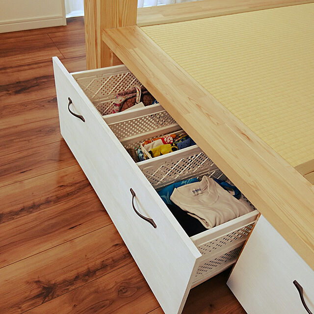 mj-sokoのニトリ-たためる収納ボックス ビュレ ハーフ(WH)2個セット の家具・インテリア写真