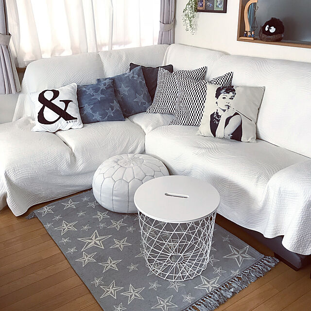 eriのイケア-【IKEA/イケア/通販】 YPPERLIG イッペルリグ クッションカバー（※カバーのみの商品です）, ブラック/ホワイト(c)(70346833)の家具・インテリア写真