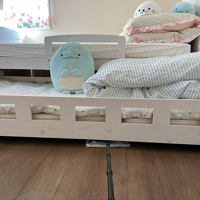 ippu0303Karinの-【ポイント5倍★5/1限定】親子ベッド 2段ベッド 二段ベッド シングル ベッドフレームのみ 木製 パイン 天然木 スライド ベッド 子ベッドの家具・インテリア写真