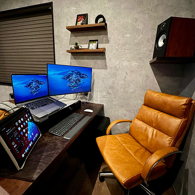NBA_Luiのサンワサプライ-モニター台 USB 机上台 パソコン台 引き出し スマホ・タブレットスタンド 幅70.2cm 耐荷重7kg スチールの家具・インテリア写真