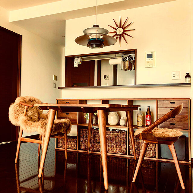 Okachin.1122の無印良品-スタッキングシェルフ・５段・ウォールナット材の家具・インテリア写真