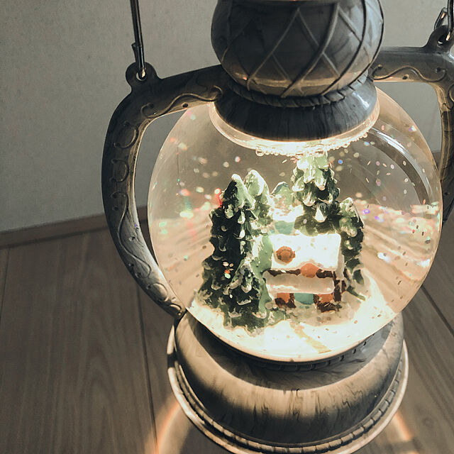 coco518の-クリスマス　　スノーイングドームランタン　マーブル　　スノードーム　ライト　ランタンの家具・インテリア写真