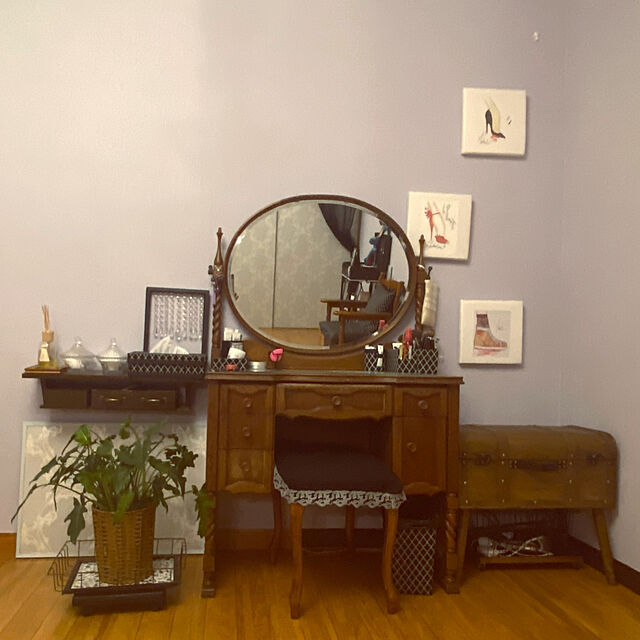 saayaの-salut!(サリュ) ライフスタイル 脚付きトランクテーブル ブラウンの家具・インテリア写真