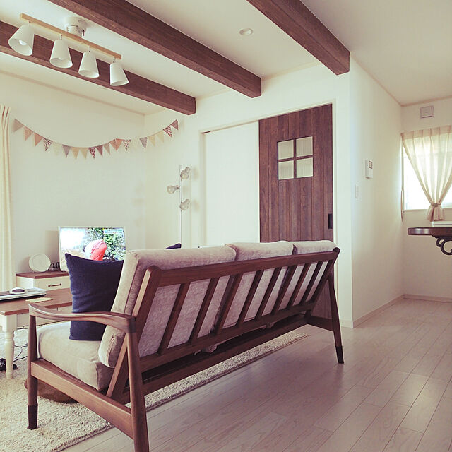 mamamaruのニトリ-ローボード(シナモ150WH パイン) の家具・インテリア写真