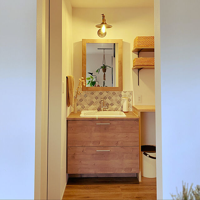 H.Oの無印良品-【無印良品 公式】重なるラタン長方形ボックス・小　約幅26×奥行18×高さ12cmの家具・インテリア写真