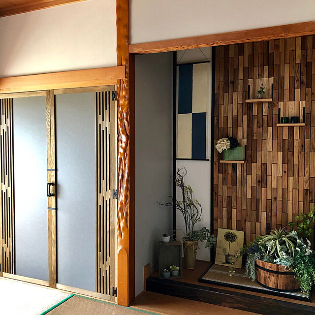 hashimaの-【有吉ゼミで紹介されました！】ウッドタイル　レンガ　1平米(100枚入)セット　壁材　ウッドパネル　レンガ　壁用　DIY　壁　45*225*12+21の家具・インテリア写真