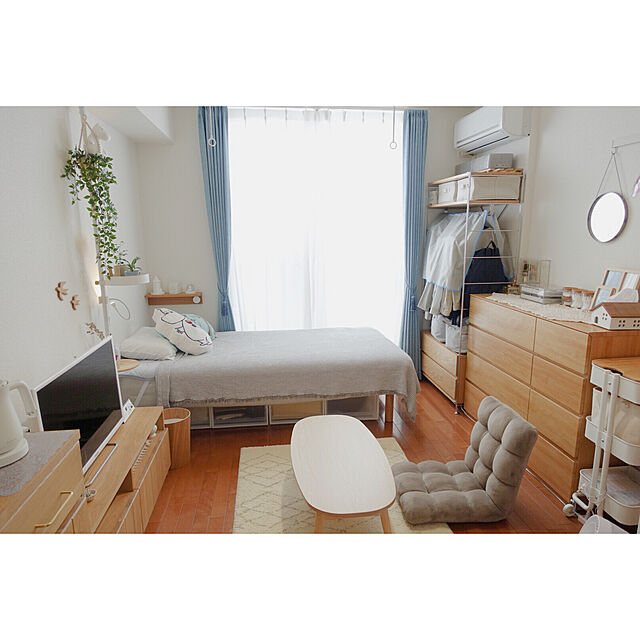 sevenのニトリ-遮光2級カーテン(レーナ ターコイズブルー 100X230X2) の家具・インテリア写真