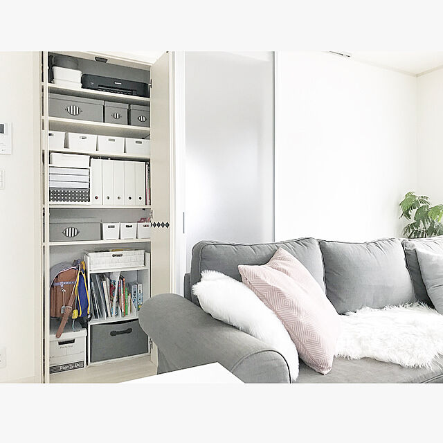 hii--のIKEA (イケア)-IKEA(イケア) KVARNVIK ふた付きボックス グレーの家具・インテリア写真