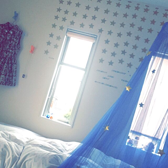 mumoの-天蓋カーテン　蚊帳　モスキートカーテン/ブルー　お星様の家具・インテリア写真