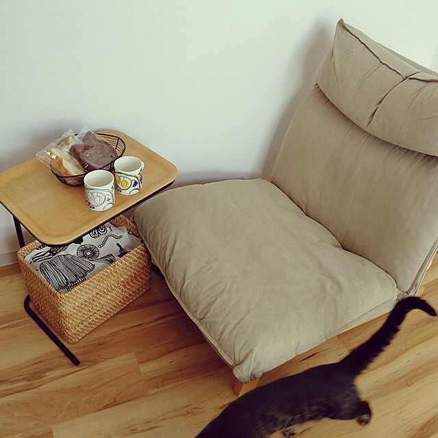 hihaの無印良品-綿平織ハイバックリクライニングソファ・１シーター用カバー／ベージュ ベージュの家具・インテリア写真