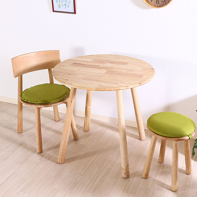 SMB_selectionの不二貿易-チェア 椅子 2脚セット おしゃれ 木製 天然木 シンプル セット 44×44×77cm ラバーウッド ダイニング 北欧  家族 ファミリーの家具・インテリア写真