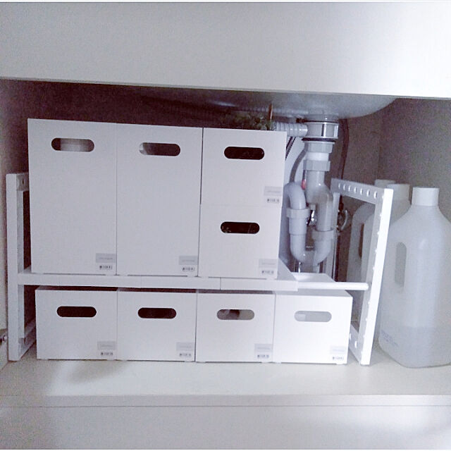 heart.emiemi57.whiteのニトリ-整理ボックス クラネ ハーフタイプ ホワイト の家具・インテリア写真
