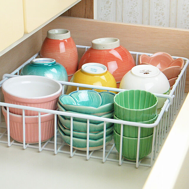 SunExcel の-［えつこの食器ガードラック ］ 収納 キッチン 食器棚 引き出し カップ 湯呑 お皿 小鉢 地震対策 ホワイト 日本製の家具・インテリア写真