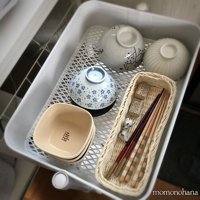 momonohanaのニトリ-食洗箸23cm 白ボーダー の家具・インテリア写真