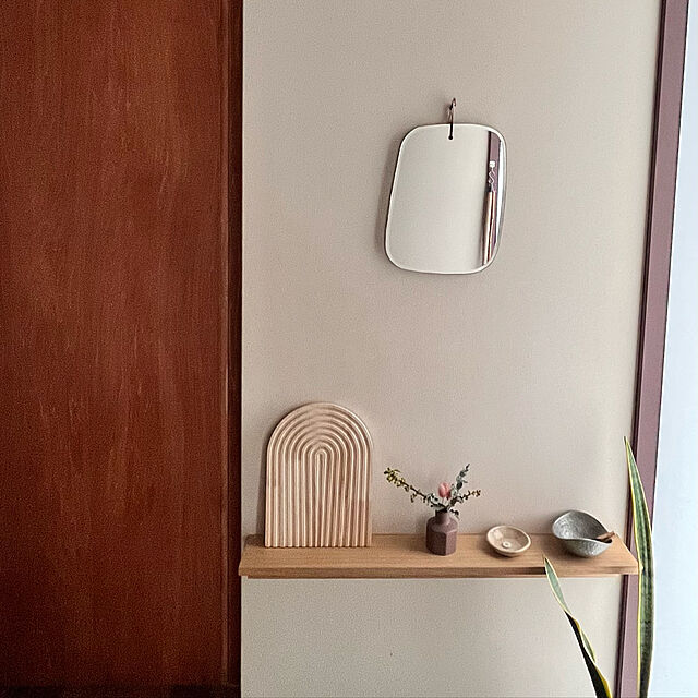 Komiyaの無印良品-無印良品 壁に付けられる家具棚 オーク材突板 ライトグレー 幅88×奥行12×高さ10cm 44520642の家具・インテリア写真