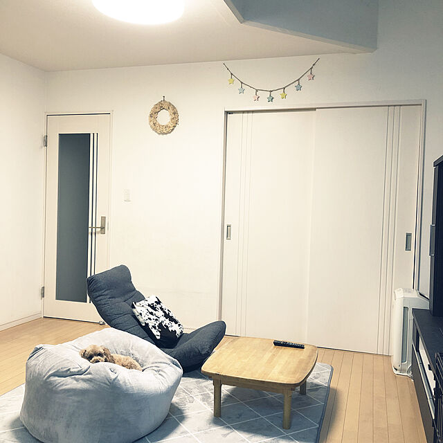 akiasaのニトリ-ビーズソファカバー 大サイズ専用(Nウォーム q-o BE) の家具・インテリア写真