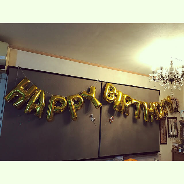 panchanの-40cm アルファベット バルーン 風船　ゴールド　HAPPY BIRTHDAYハッピーバースデー 選べる11カラー (二次会、誕生日、パーティー）の家具・インテリア写真