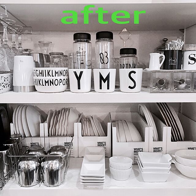 mikiの-DESIGN LETTERS デザインレターズ メラミンカップ A-M ... ヤコブセン キッズ 食器 コップ 北欧 モノクロ 白黒 アルファベットの家具・インテリア写真