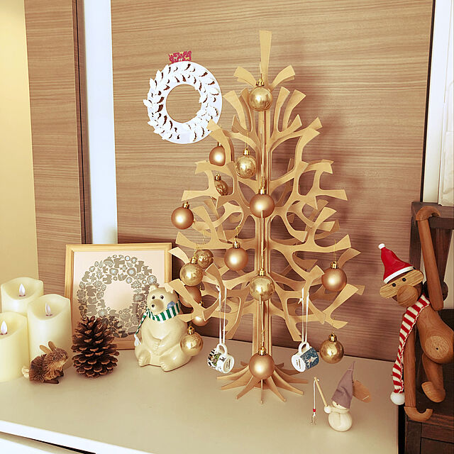 Noricoの-北欧 lovi クリスマスツリー 60cm/三角M/ナチュラルウッド[ lovi クリスマスツリー キット/北欧 ヒンメリと]の家具・インテリア写真