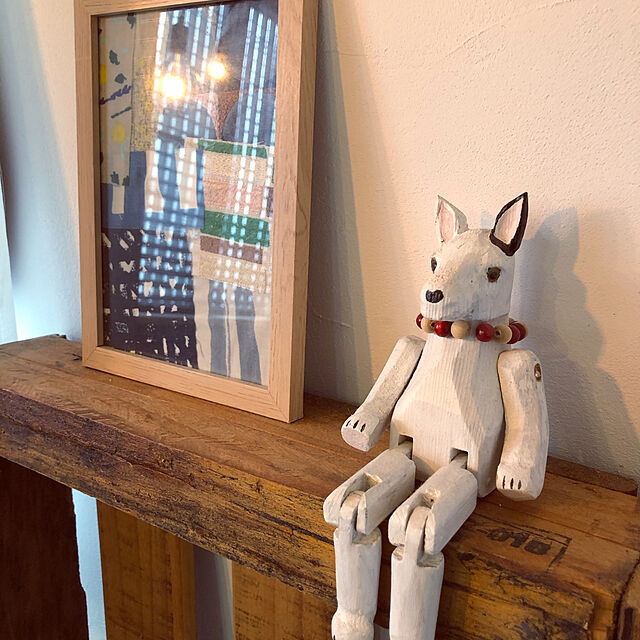 メルクロス オブジェ ウッドアニマルトイ 木彫り人形 ウサギセット