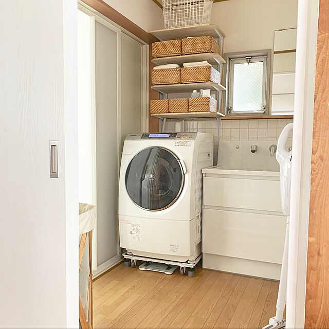 asukanの平安伸銅工業-平安伸銅工業 角パイプ洗濯機台 ホワイト DSW-151 1個の家具・インテリア写真