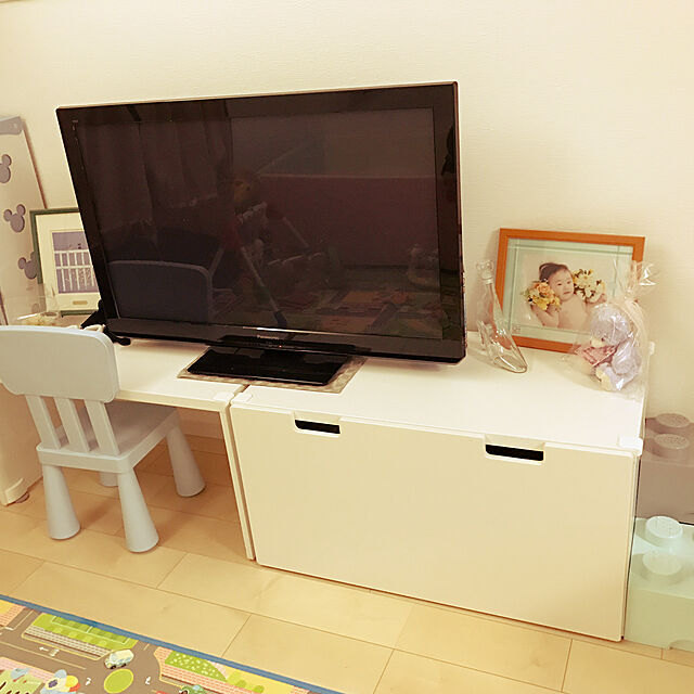yurirabihimeのイケア-IKEA・イケア 収納 STUVA 収納ベンチ, ホワイト, ホワイト, 90x50x50 cm (498.869.46)の家具・インテリア写真