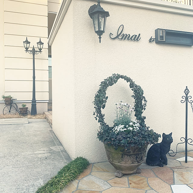 nanaの-猫の置物 くろ猫 黒猫 Ｎ１３４４５ キャット ガーデンオブジェ ＣＡＴ 動物 オーナメント ネコ 雑貨 ガーデン オブジェ ガーデニング インテリの家具・インテリア写真