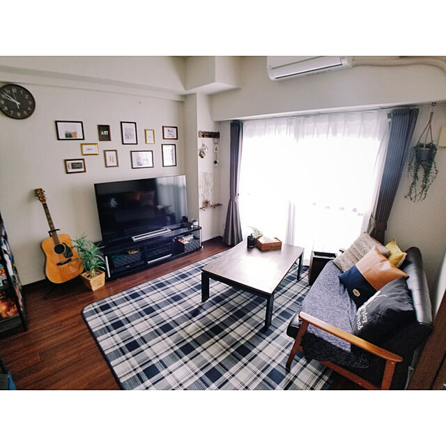 oomiのニトリ-ウレタンラグ(チェック NV 200X240) の家具・インテリア写真