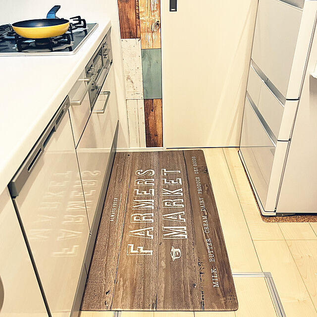 mugimoruの中山福-ベストコ ND-9855(ファーマーズマーケット ナチュラル) キッチンマット 45×120cm さらっと拭ける ぷにぷに触感の家具・インテリア写真