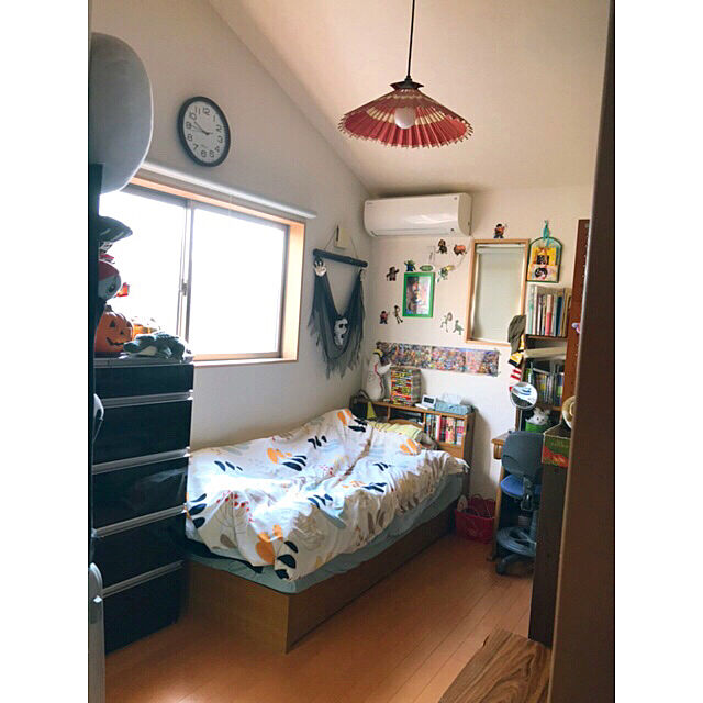 panchanのニトリ-ふとん・ベッド共用 カバー3点セット(ツインリーフBL S) の家具・インテリア写真