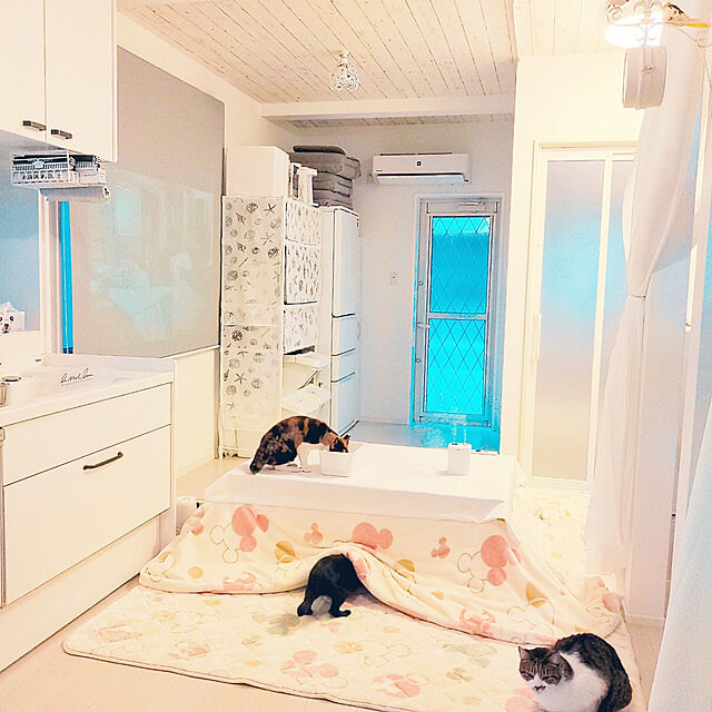 NanaShotaiの-【ふっくらタイプ】あったかなめらかなこたつ布団掛け敷きセット「ミッキーモチーフ」の家具・インテリア写真