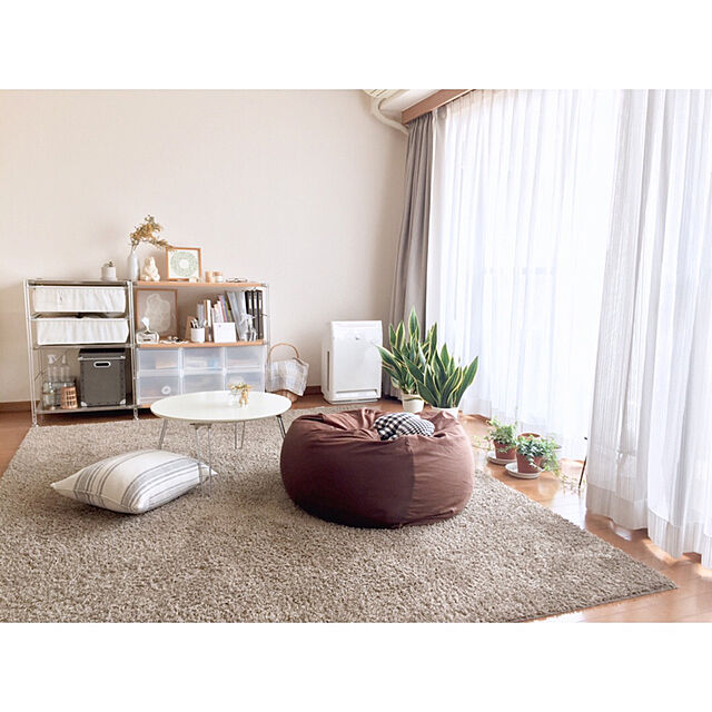 Maiko.の無印良品-体にフィットするソファ・セット・４５×４５／ダークブラウンの家具・インテリア写真