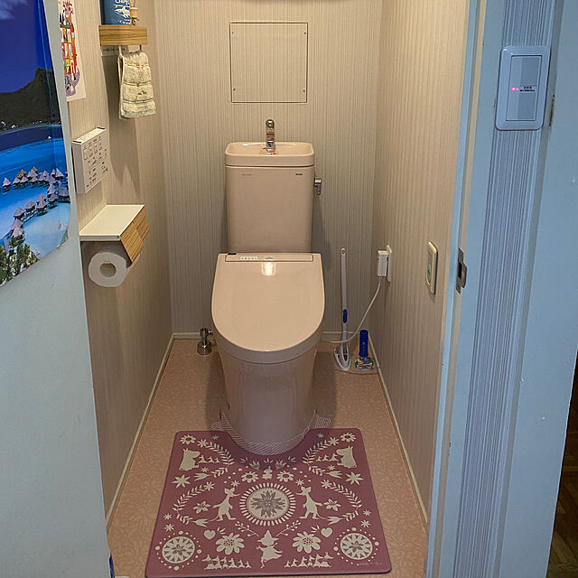 miiの-トイレットペーパーホルダー おしゃれ ２連 シンプル 北欧 トイレ収納 ペーパーホルダー ツイン ブラウン ナチュラル ホワイト 棚 一人暮らし新生活の家具・インテリア写真