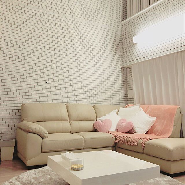Mizukiのニトリ-本革コーナーソファ(ウォール2 ホンカワ DBR) の家具・インテリア写真