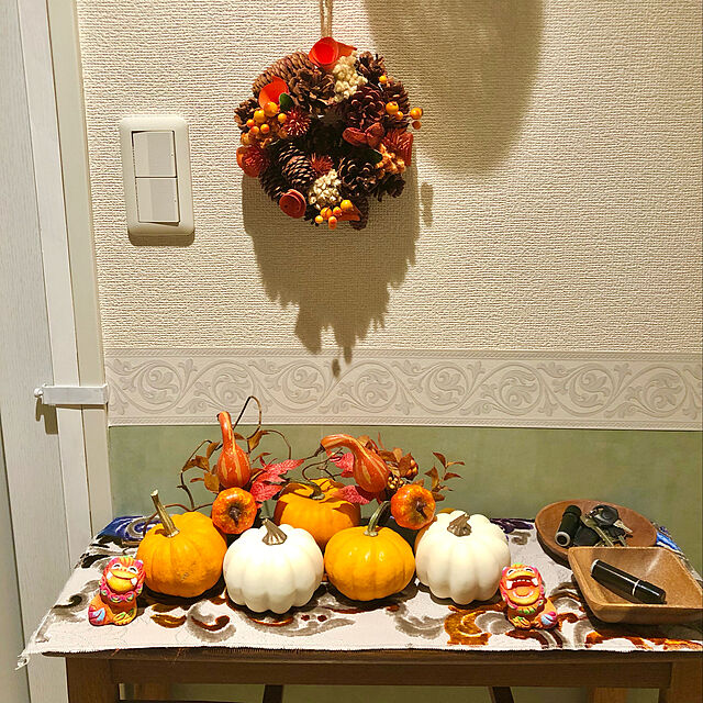mochi2usagiの-【生花/予約】かぼちゃ ミニパンプキン（オレンジ） 国産　☆顔シール付[5個]の家具・インテリア写真